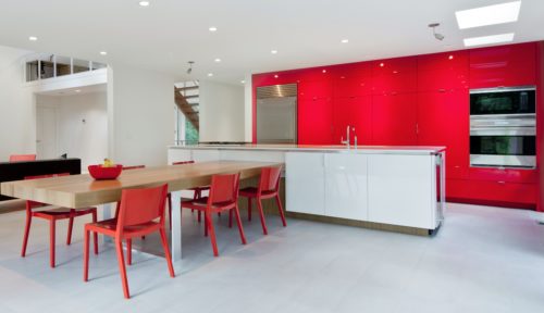 Red High Gloss Kitchen Cabinetry