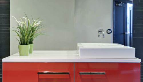 Red Cabinet Vanity