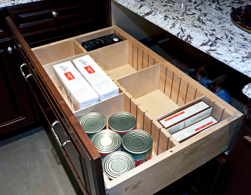 Wood Organization System for Deep Drawers - Merit Kitchens Ltd.